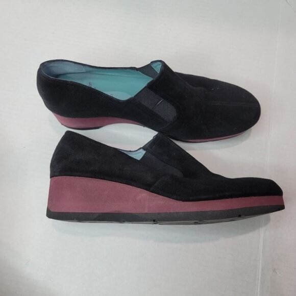 Thierry Rabotin Camoscio Divine Black Wedge Slip On Shoes Size 41 - Picture 13 of 13